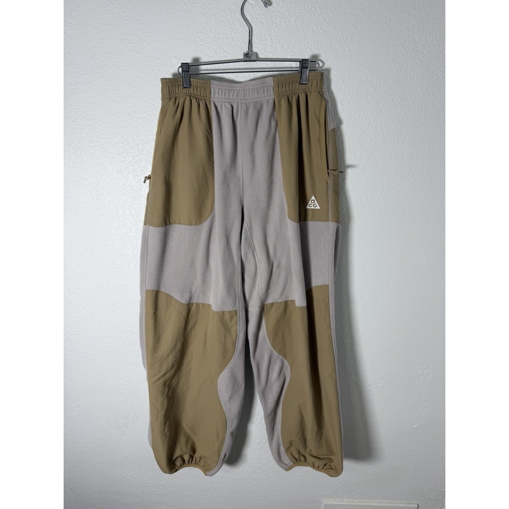 Nike Air ACG Wolf Tree Plus Fleece Pants College Grey Beige Men Sz S HJ2864-009